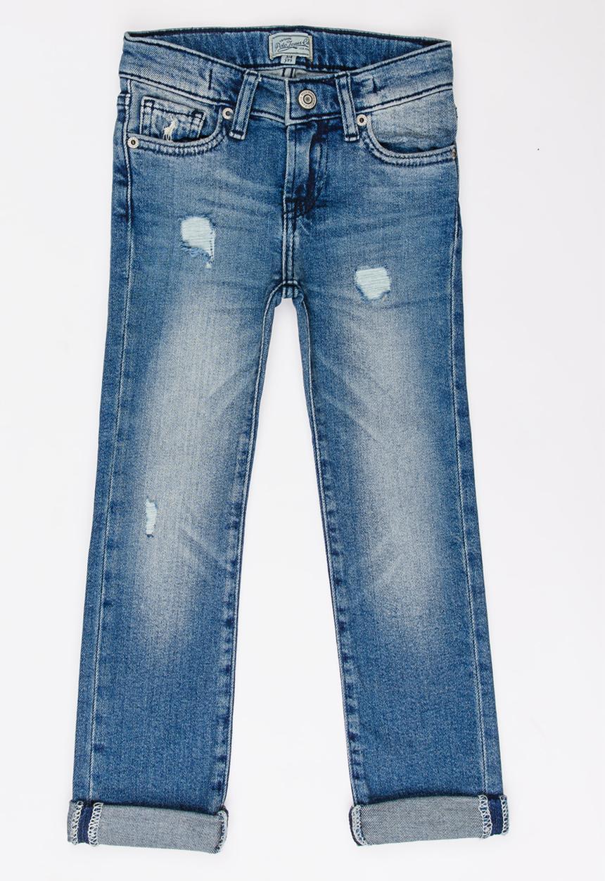 POLO - Liam Distressed Slim Fit Jean Mid Blue