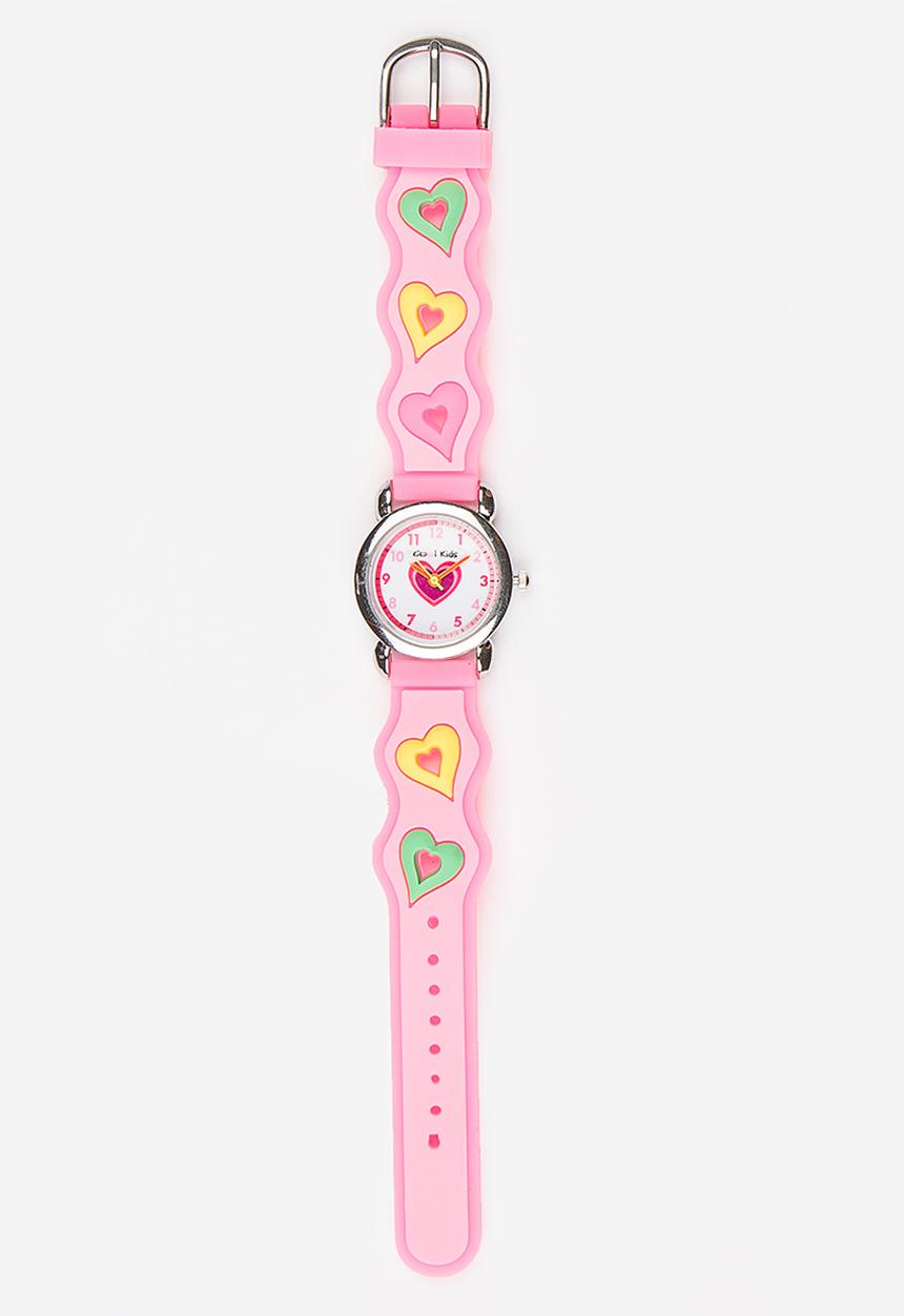 Cool Kids - Girls 3D Hearts  Watch Mid Pink