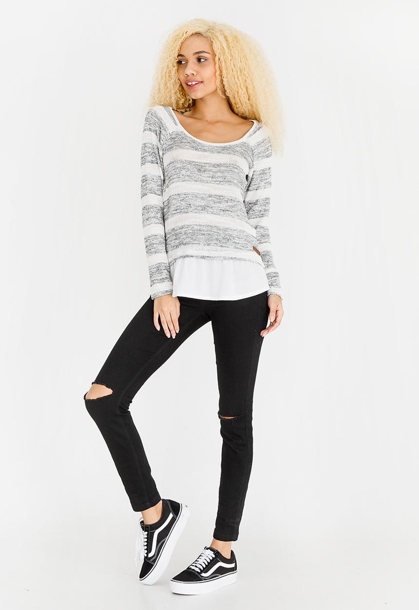 Lizzy - Marna Striped Tee Grey