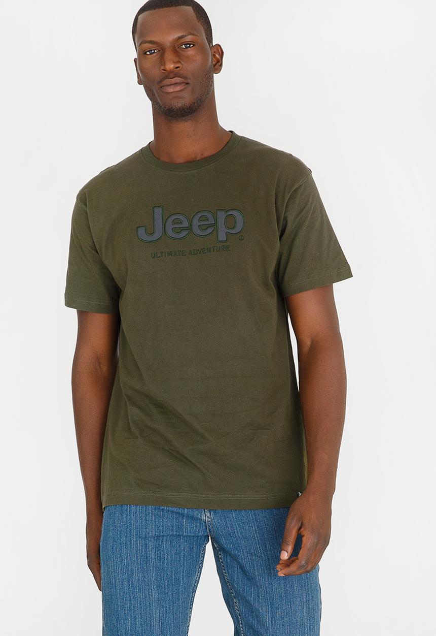 JEEP - Applique Embroidered Tee Khaki Green
