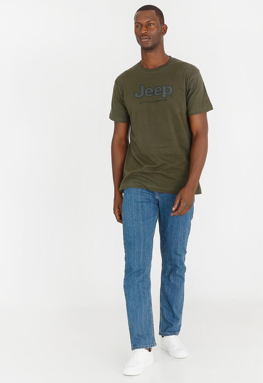 JEEP - Applique Embroidered Tee Khaki Green