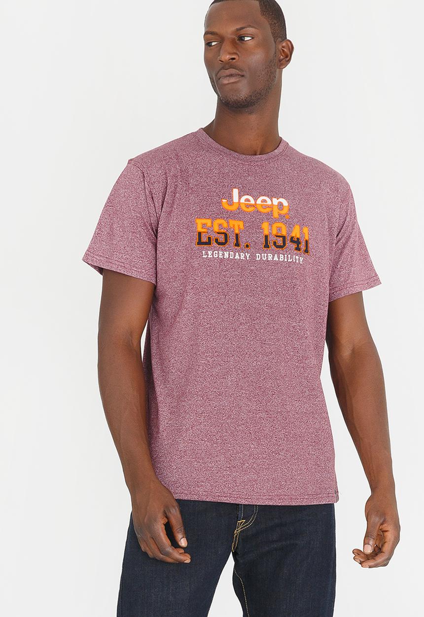 JEEP - Jeep Applique Embroidered Tee Burgundy