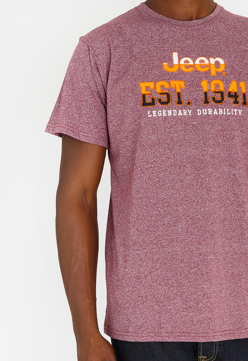 JEEP - Jeep Applique Embroidered Tee Burgundy