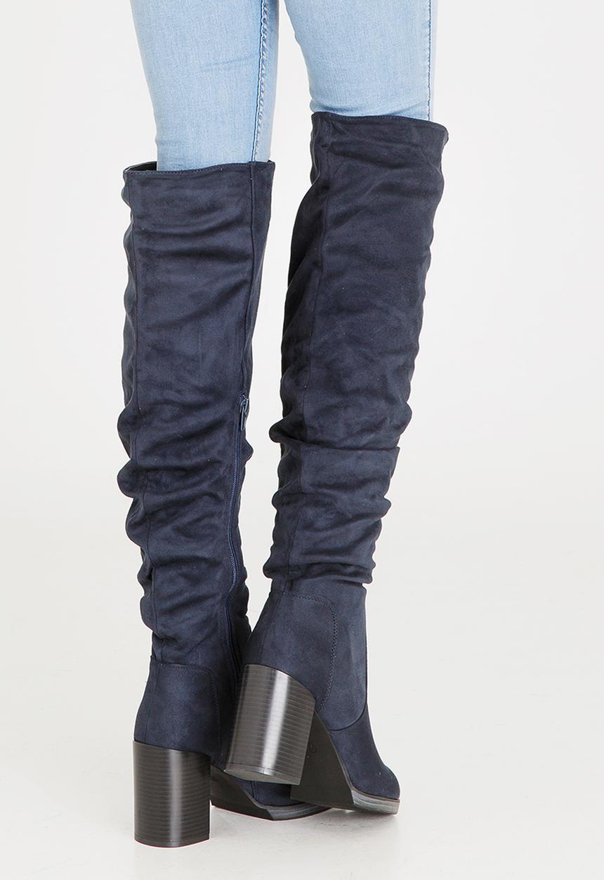 Plum - Orinoco Knee Length Boots Navy
