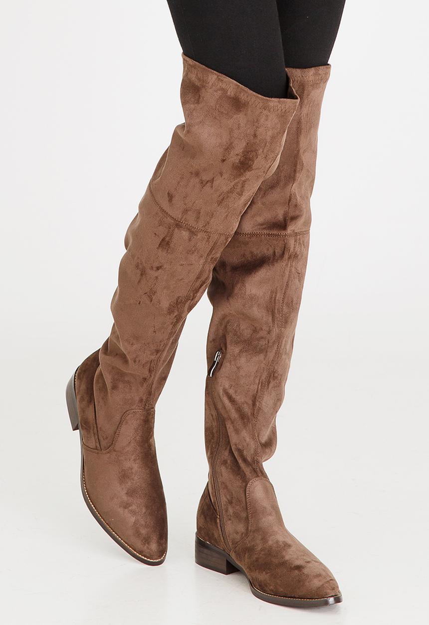 SISSY BOY - Thigh High Boots Taupe