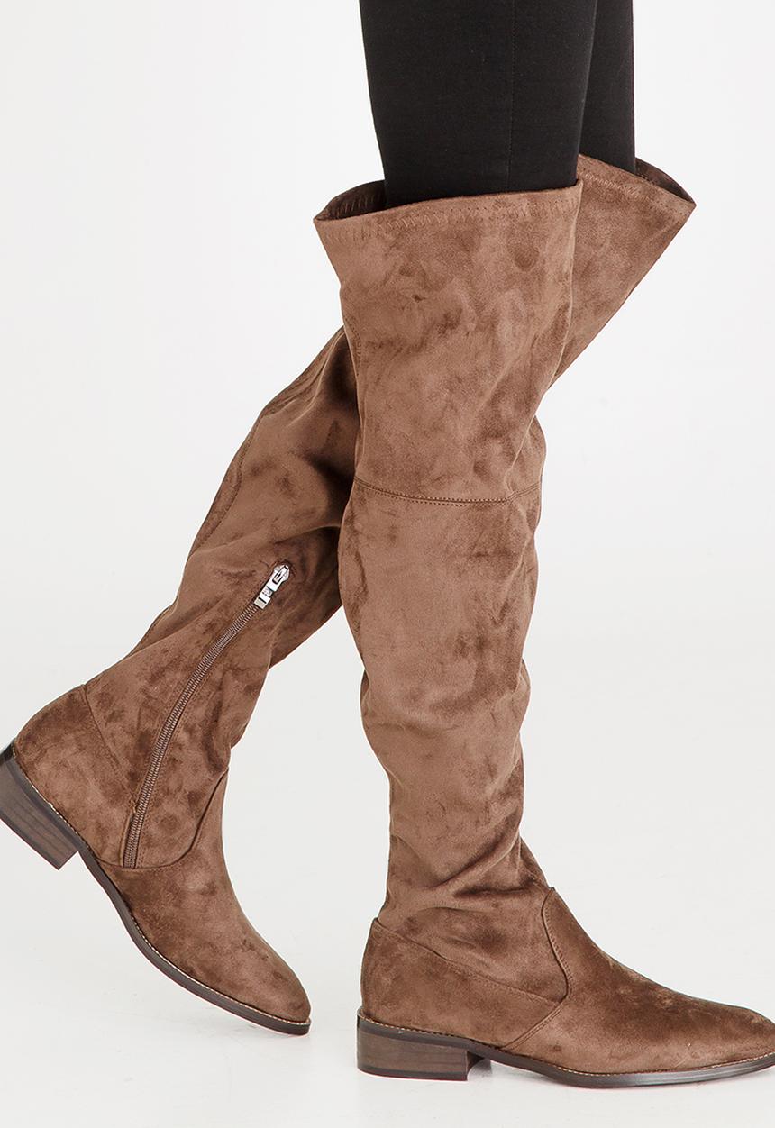 SISSY BOY - Thigh High Boots Taupe