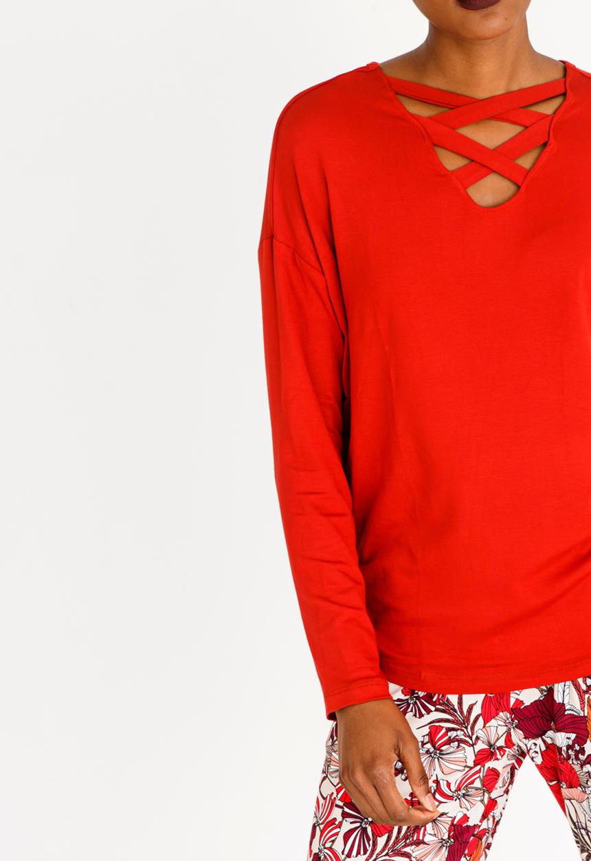 Slick - Serena Criss Cross Top Burnt Orange