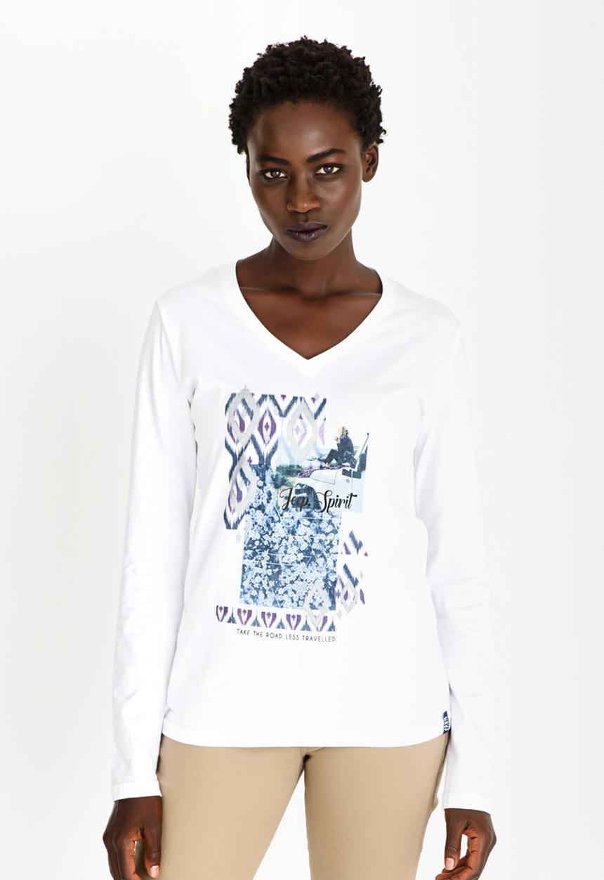 JEEP - V-neck Foil Tee White