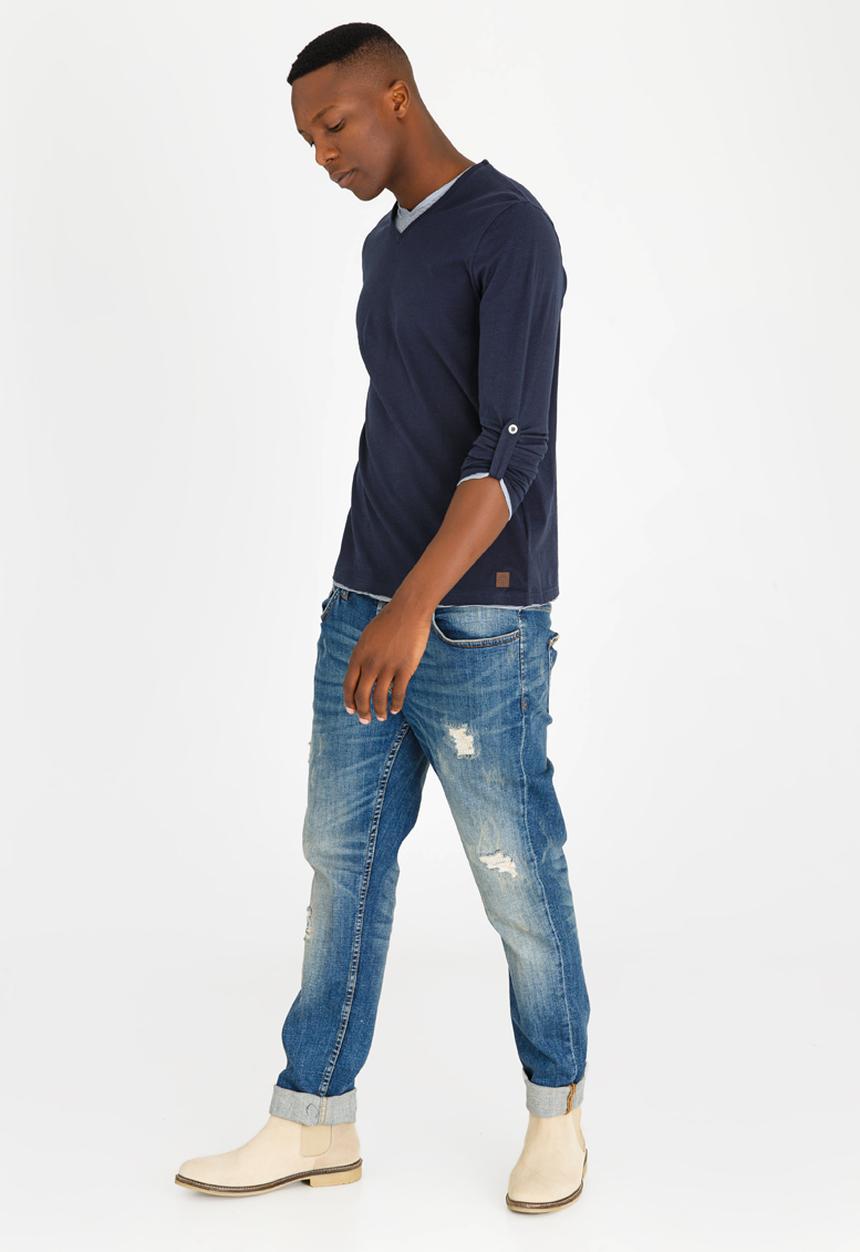 Brave Soul - Heirich V-neck Top Navy