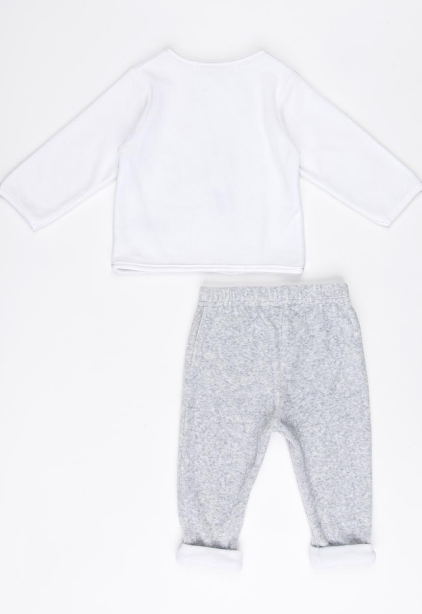 Babaluno - Velour Jacket & Pant Set White