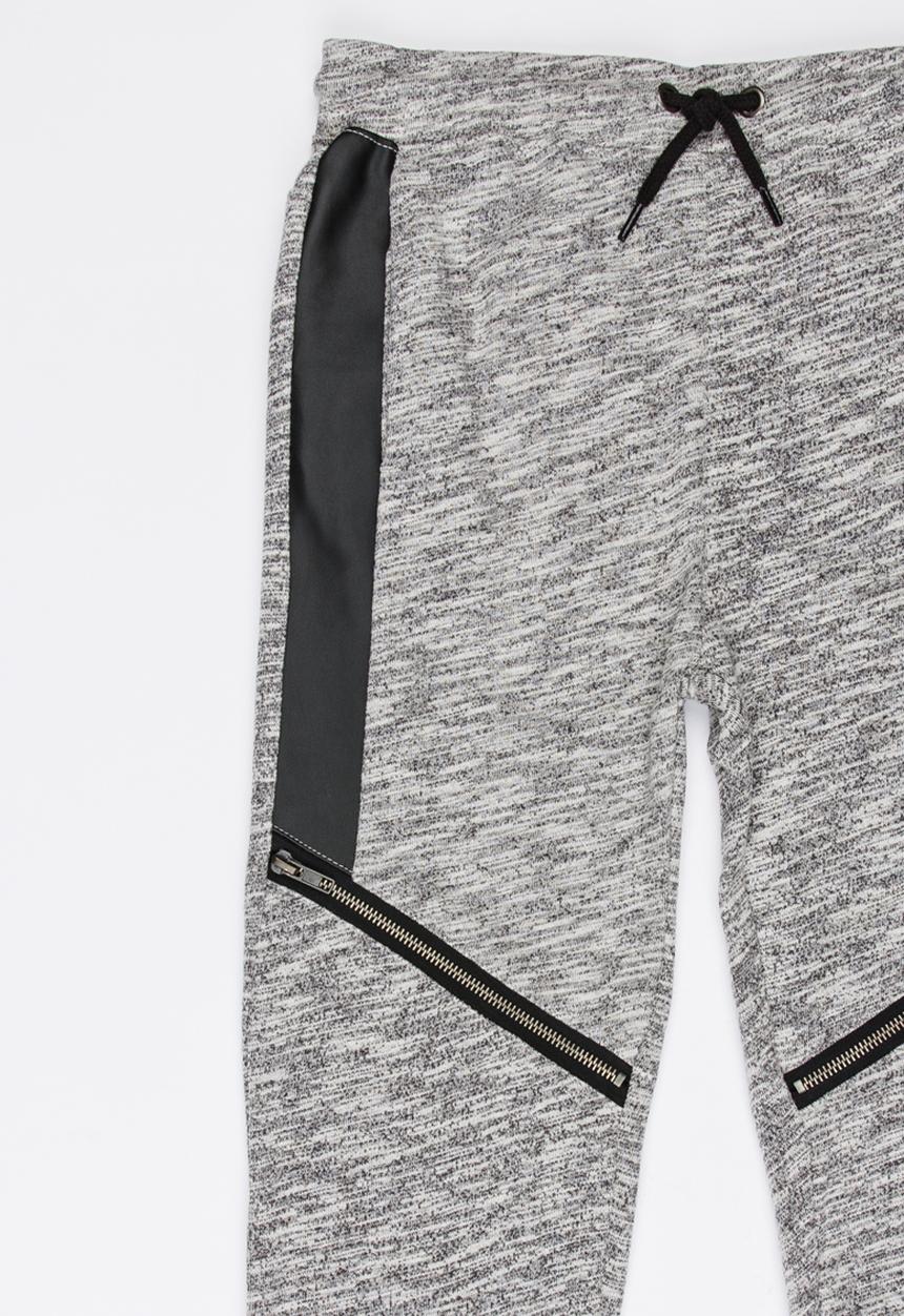 MINOTI - Space Dyed Jogger with PU Panels Grey