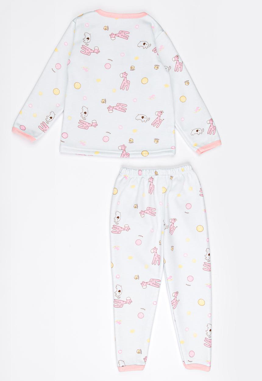 Pop Candy - Long sleeve printed PJ set - white & pink 