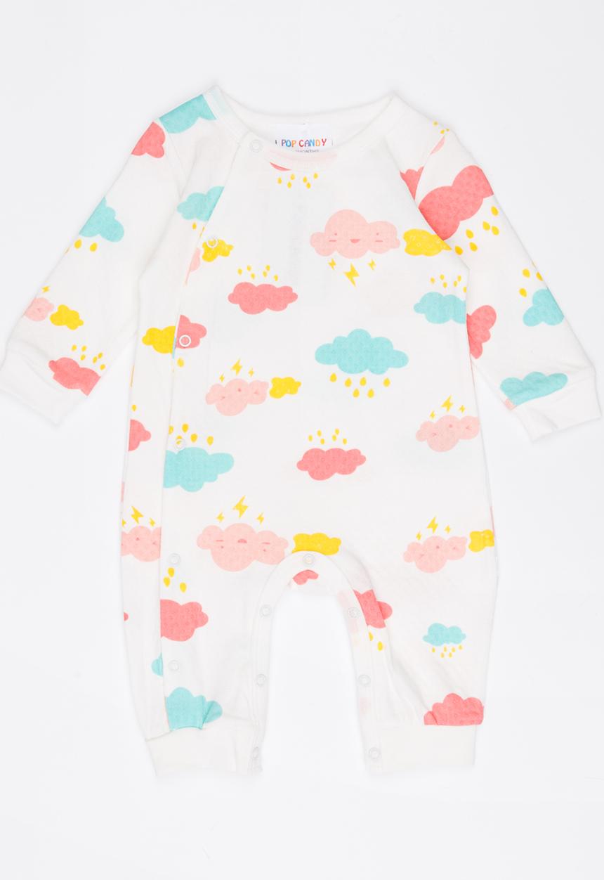 Pop Candy - Printed Sleepsuit White