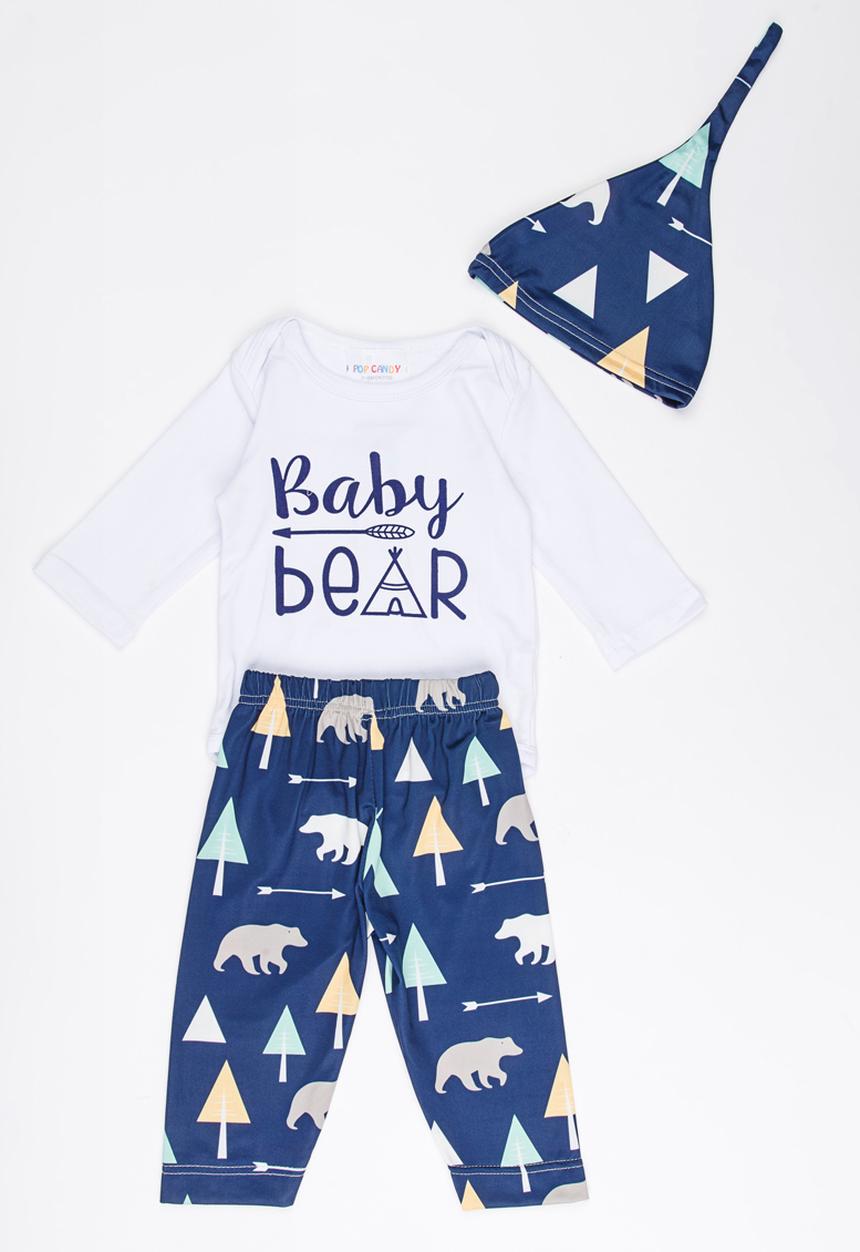 Pop Candy - Printed Bodysuit & Pant Set White