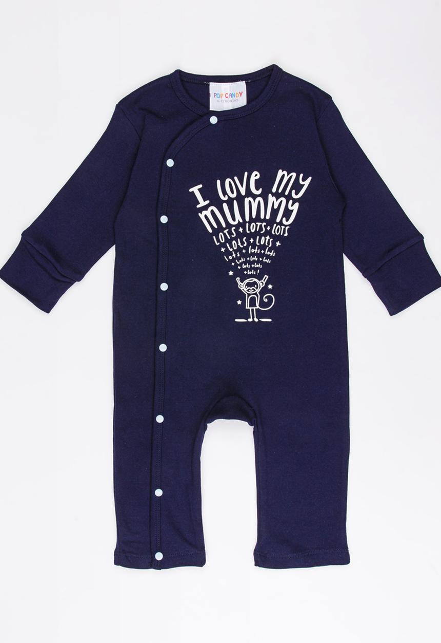 Pop Candy - Printed Sleepsuit Navy