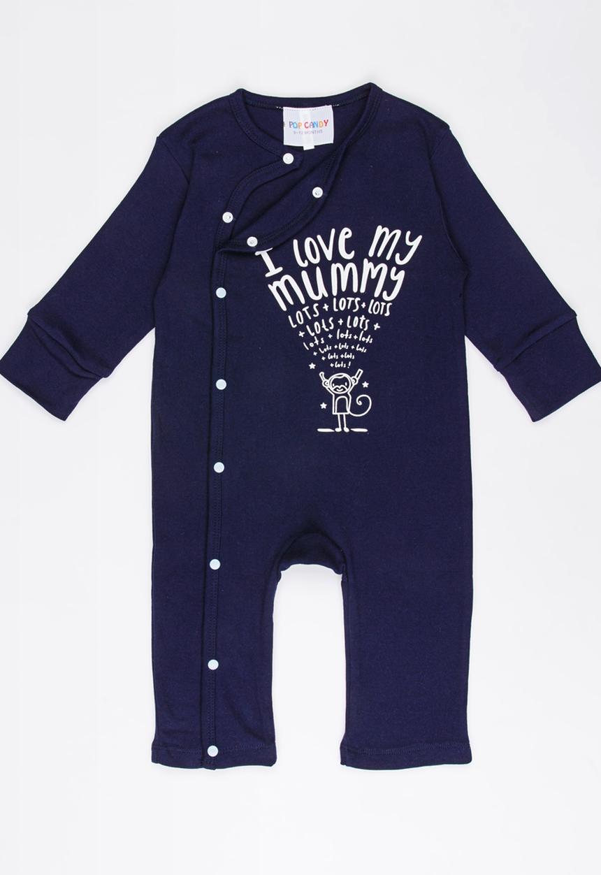 Pop Candy - Printed Sleepsuit Navy
