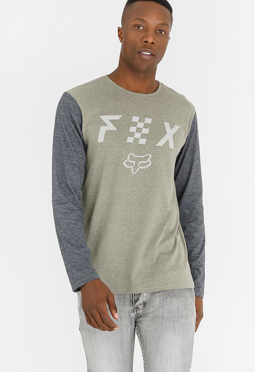 Fox - Scrubbed Raglan Cotton Tee Khaki Green