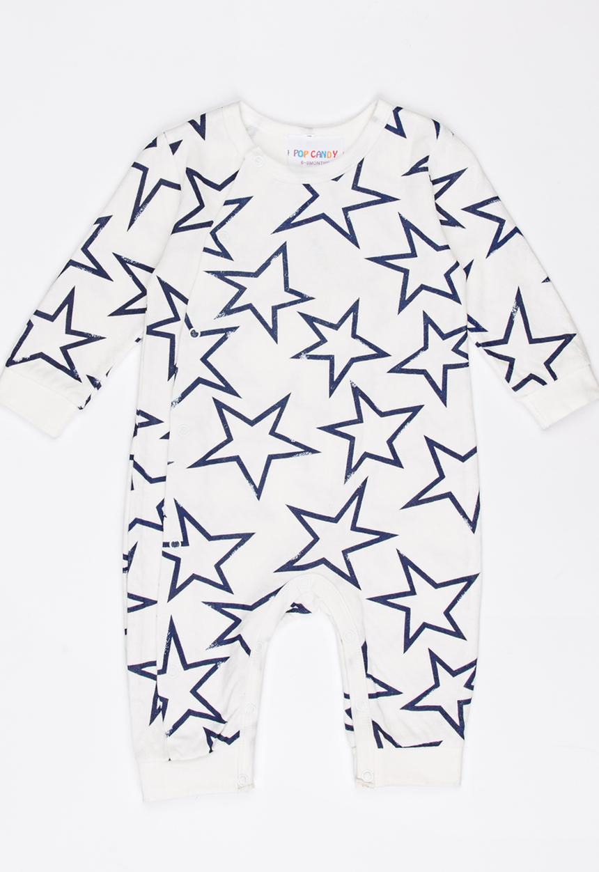 Pop Candy - Printed Sleepsuit White