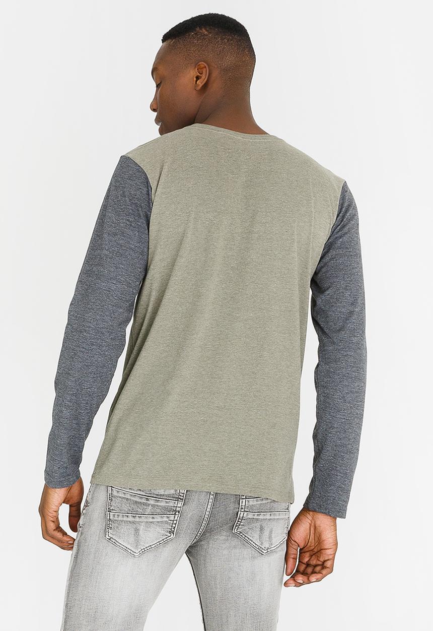 Fox - Scrubbed Raglan Cotton Tee Khaki Green