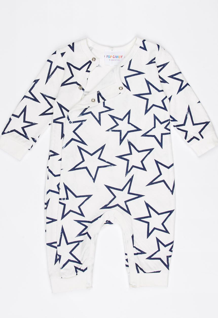 Pop Candy - Printed Sleepsuit White
