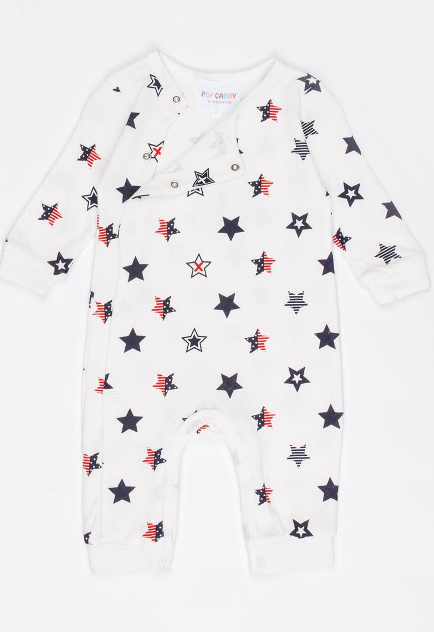Pop Candy - Printed Sleepsuit White