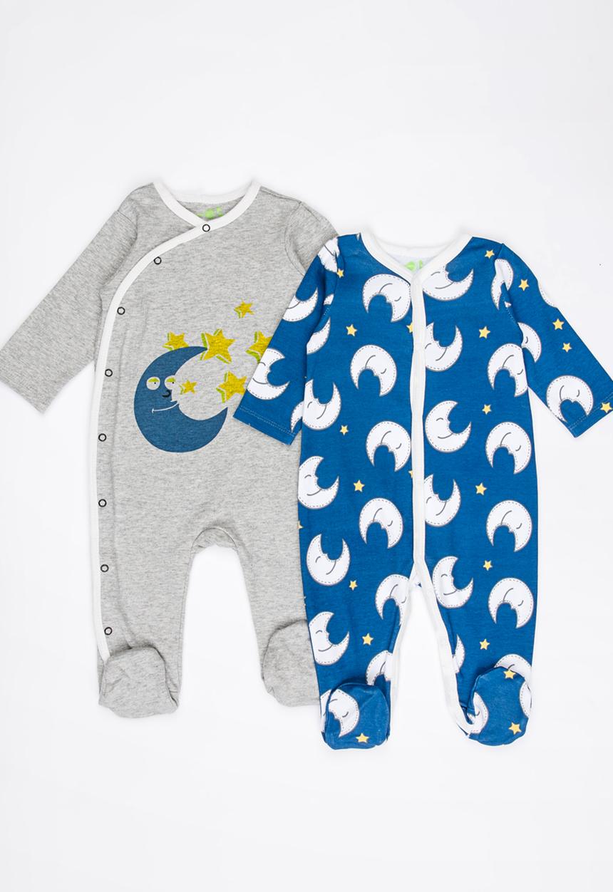 Pop Candy - 2 Pack Printed Bodysuit Set Dark Blue