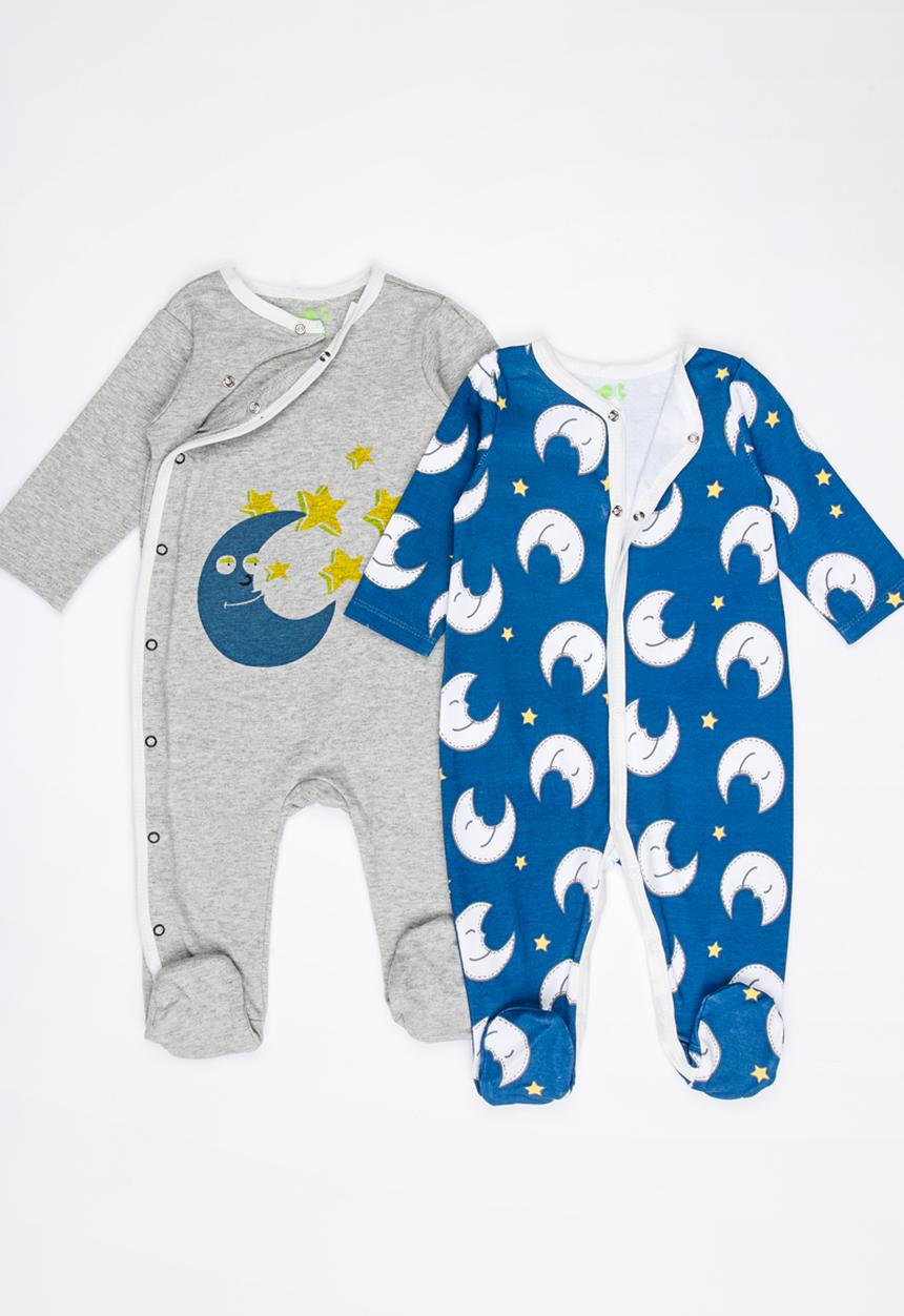 Pop Candy - 2 Pack Printed Bodysuit Set Dark Blue