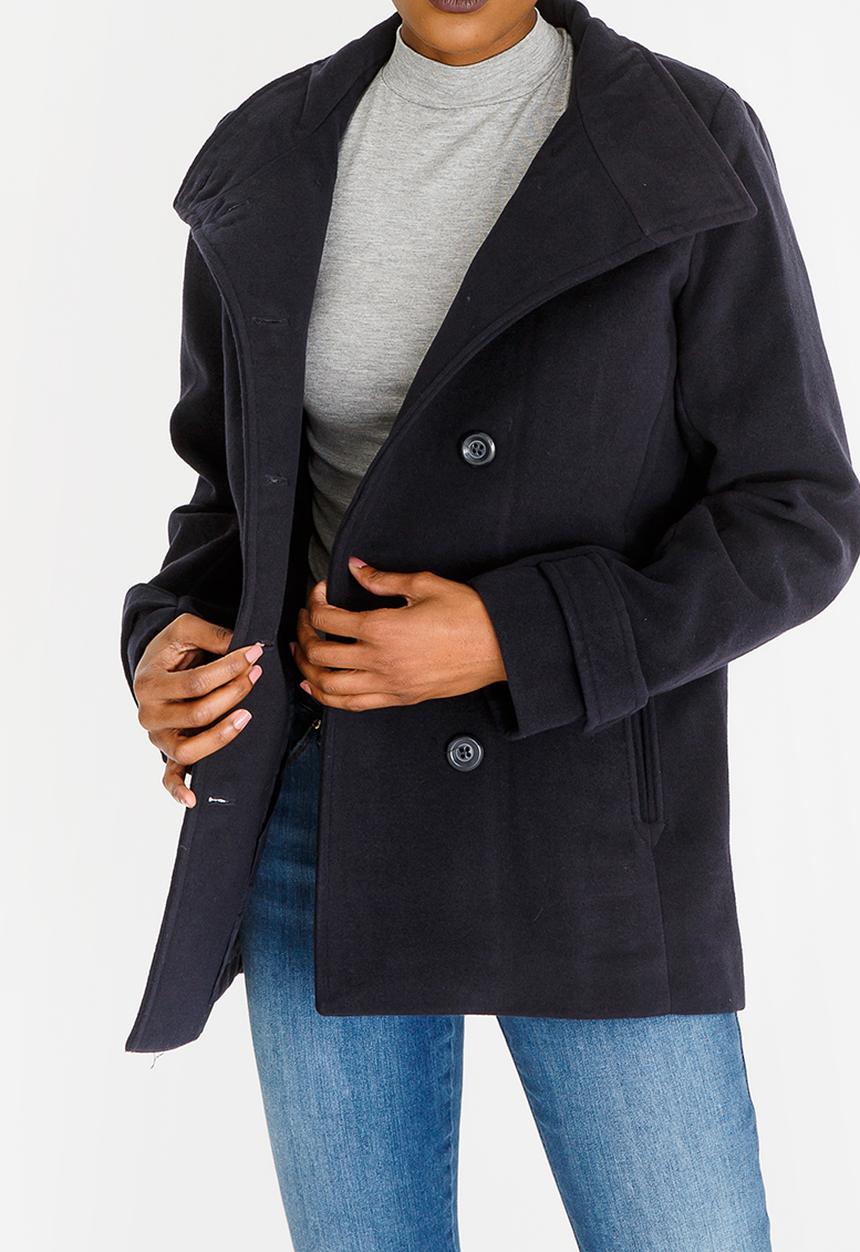 edit - Turtle Neckline Coat Navy
