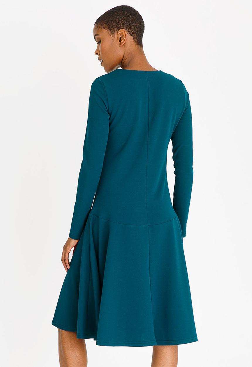 edit - Long Sleeve Tiered Dress - blue