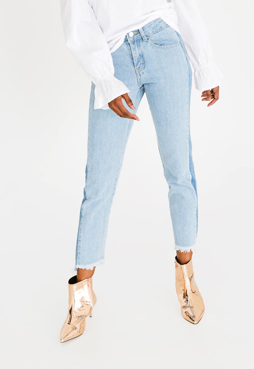 STYLE REPUBLIC - Shadow Stripe Straight Leg Jeans Blue