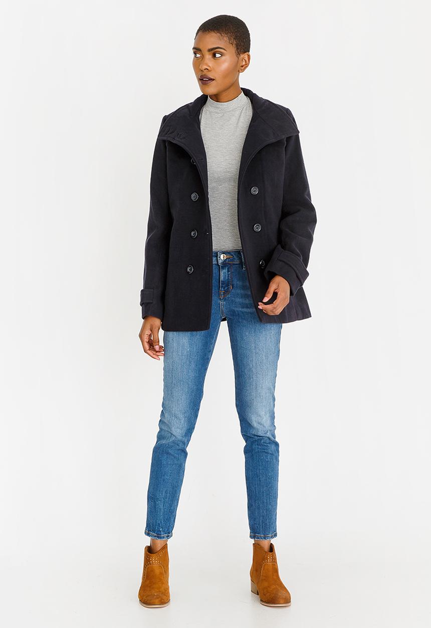 edit - Turtle Neckline Coat Navy