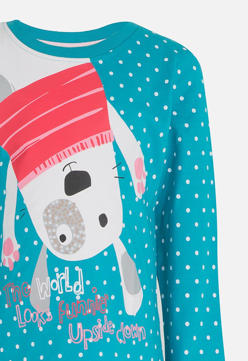 Pop Candy - Long Sleeve Printed Tee Pale Blue