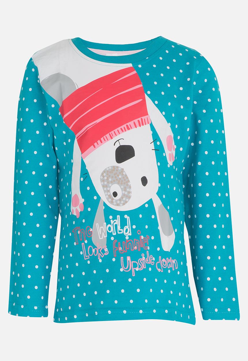 Pop Candy - Long Sleeve Printed Tee Pale Blue