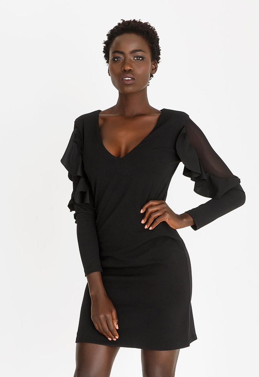 c(inch) - Sleeve Detail Dress Black