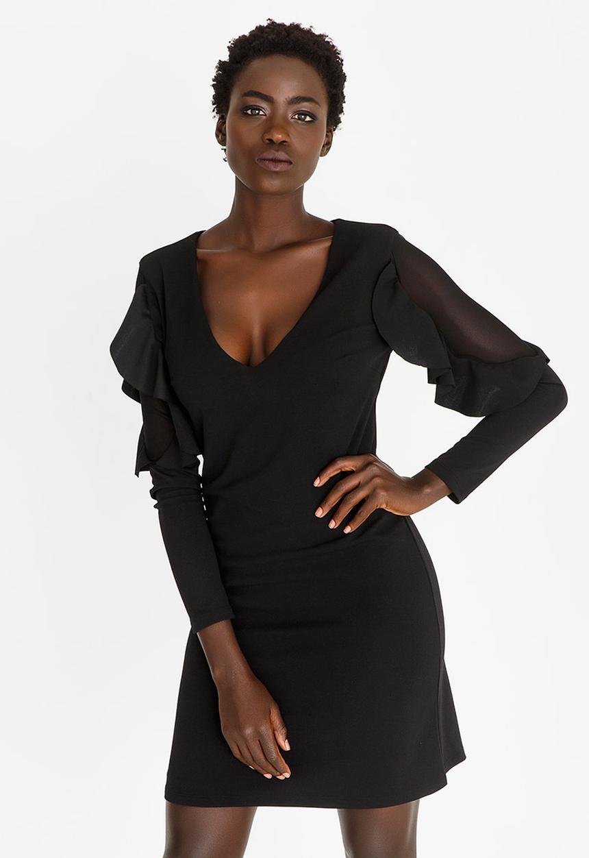c(inch) - Sleeve Detail Dress Black
