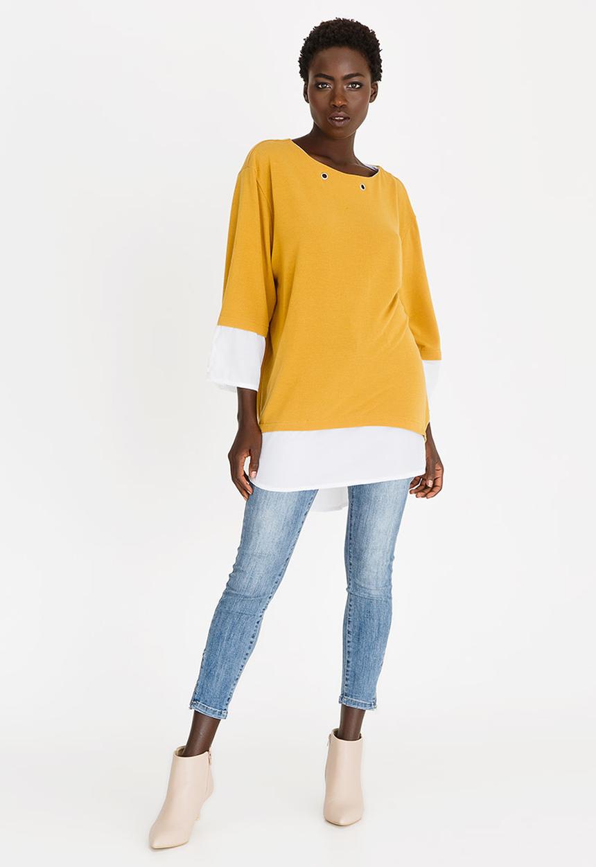 G Couture - Chain Detail Top Yellow