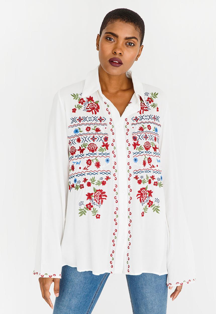 G Couture - Embroidered Shirt White