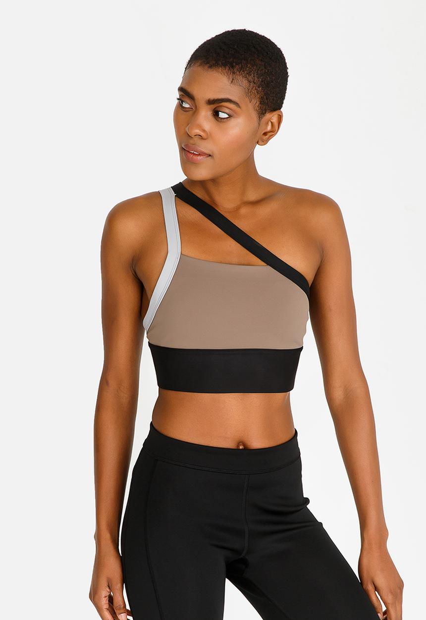 Reebok Classic - One Shoulder Padded Bra Taupe