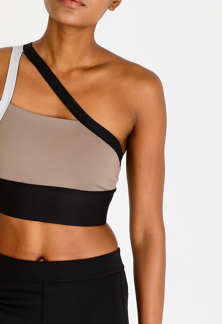 Reebok Classic - One Shoulder Padded Bra Taupe