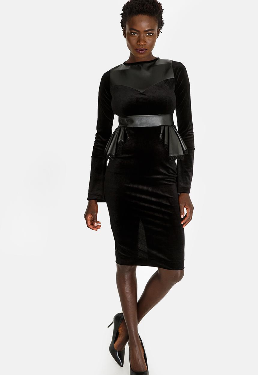 Sober - Nandi Peplum dress Black