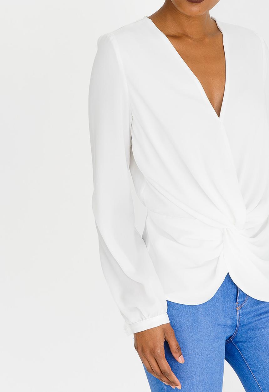 Sassoon - Double Georgette Drape Blouse White