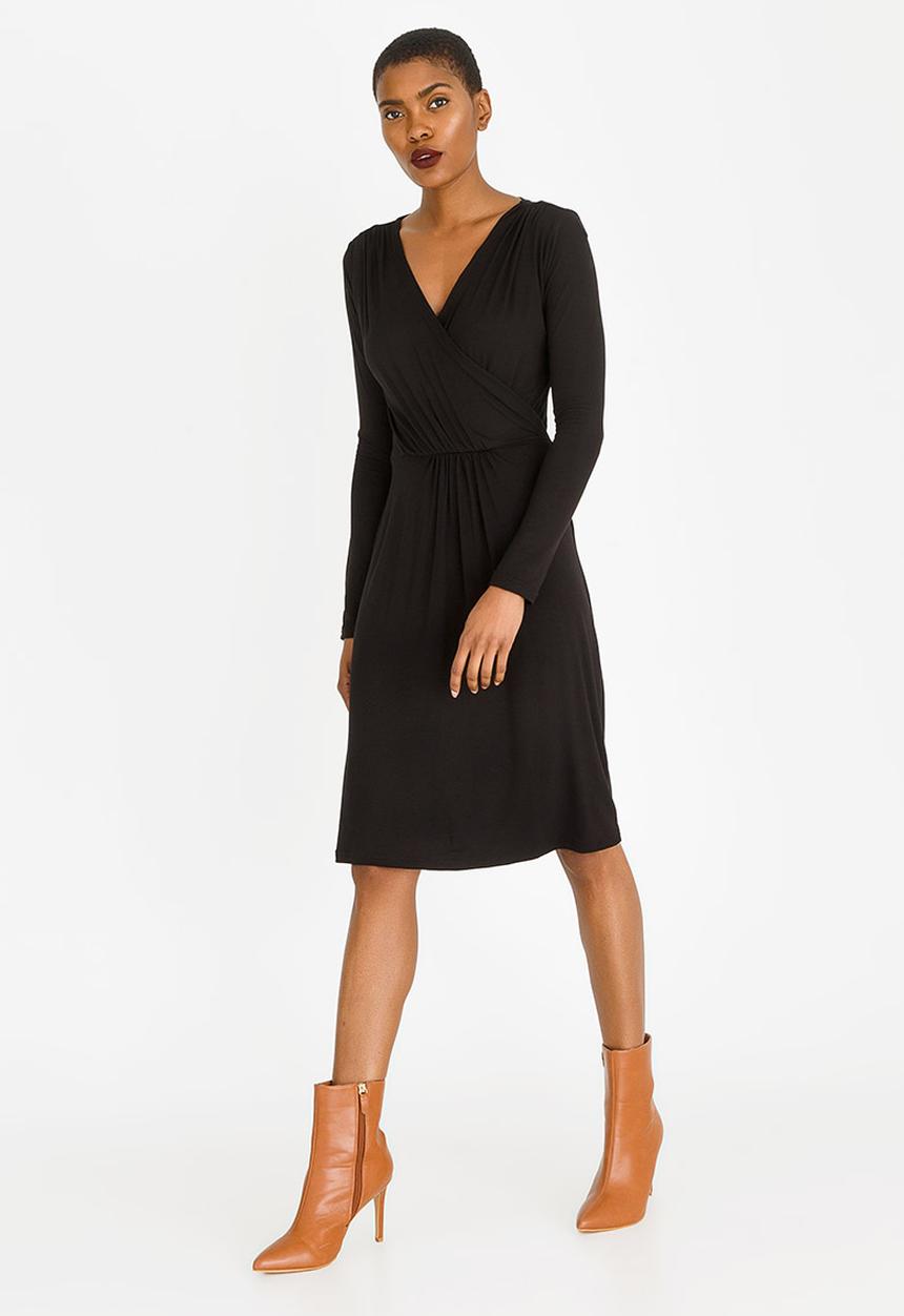 edit - Cross Over Dress Black