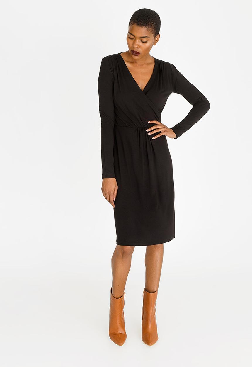 edit - Cross Over Dress Black