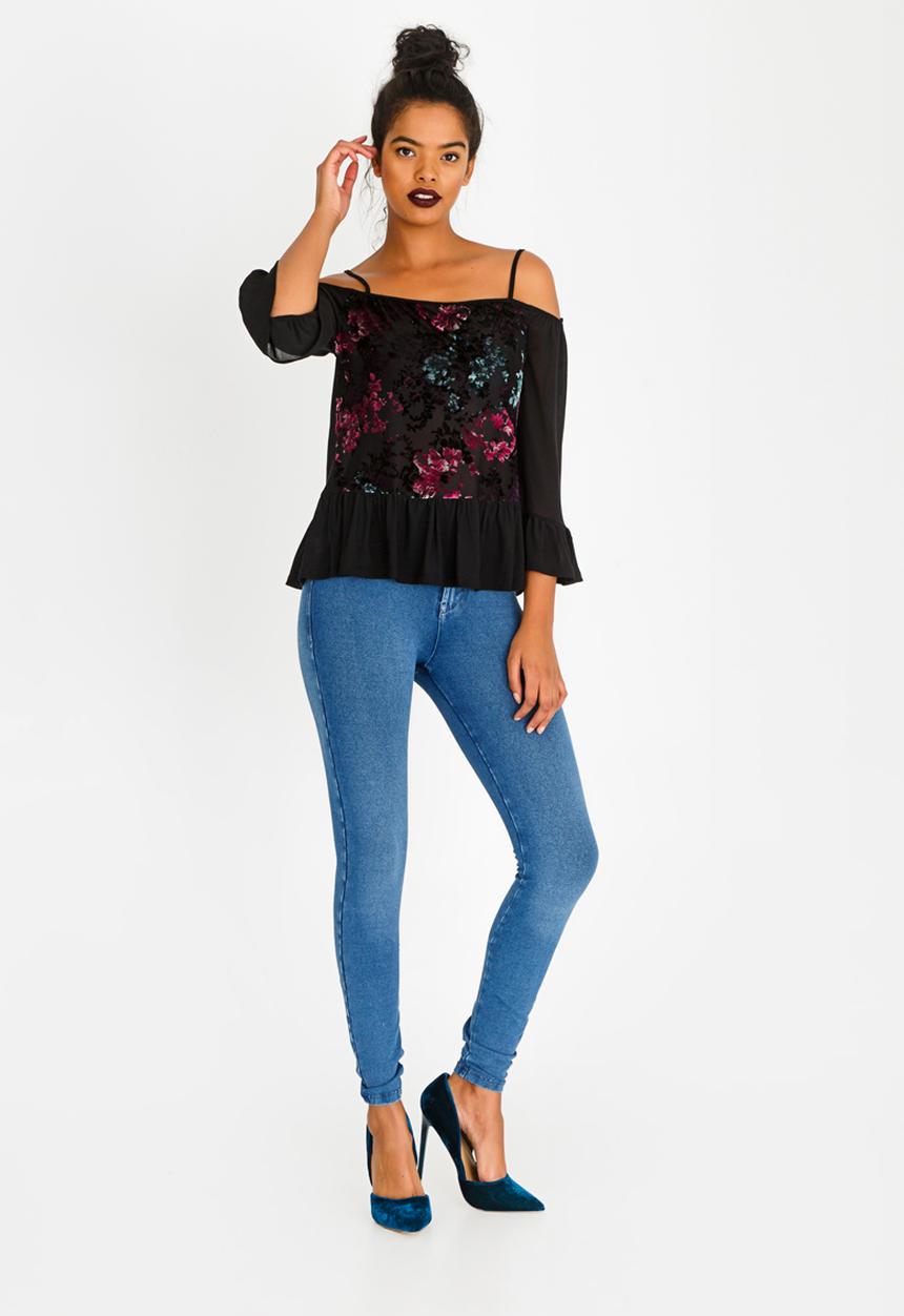 SISSY BOY - Floral Print Blouse Mid Purple