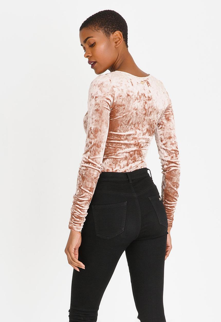 Sassoon - Mink Velvet Bodysuit Brown
