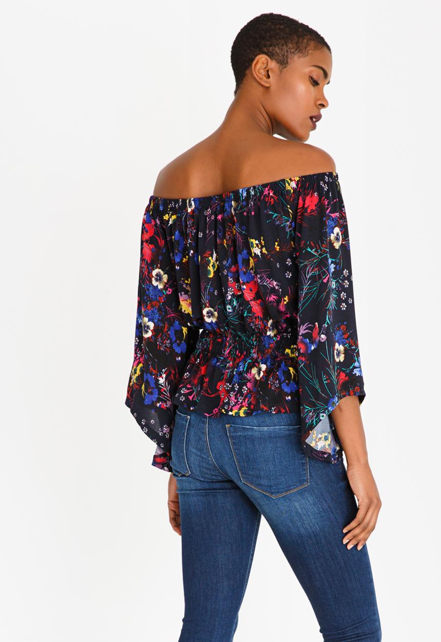SISSY BOY - All-over Print Bardot Blouse Multi-colour