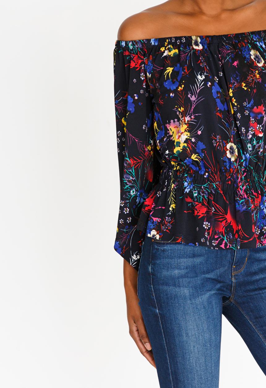SISSY BOY - All-over Print Bardot Blouse Multi-colour