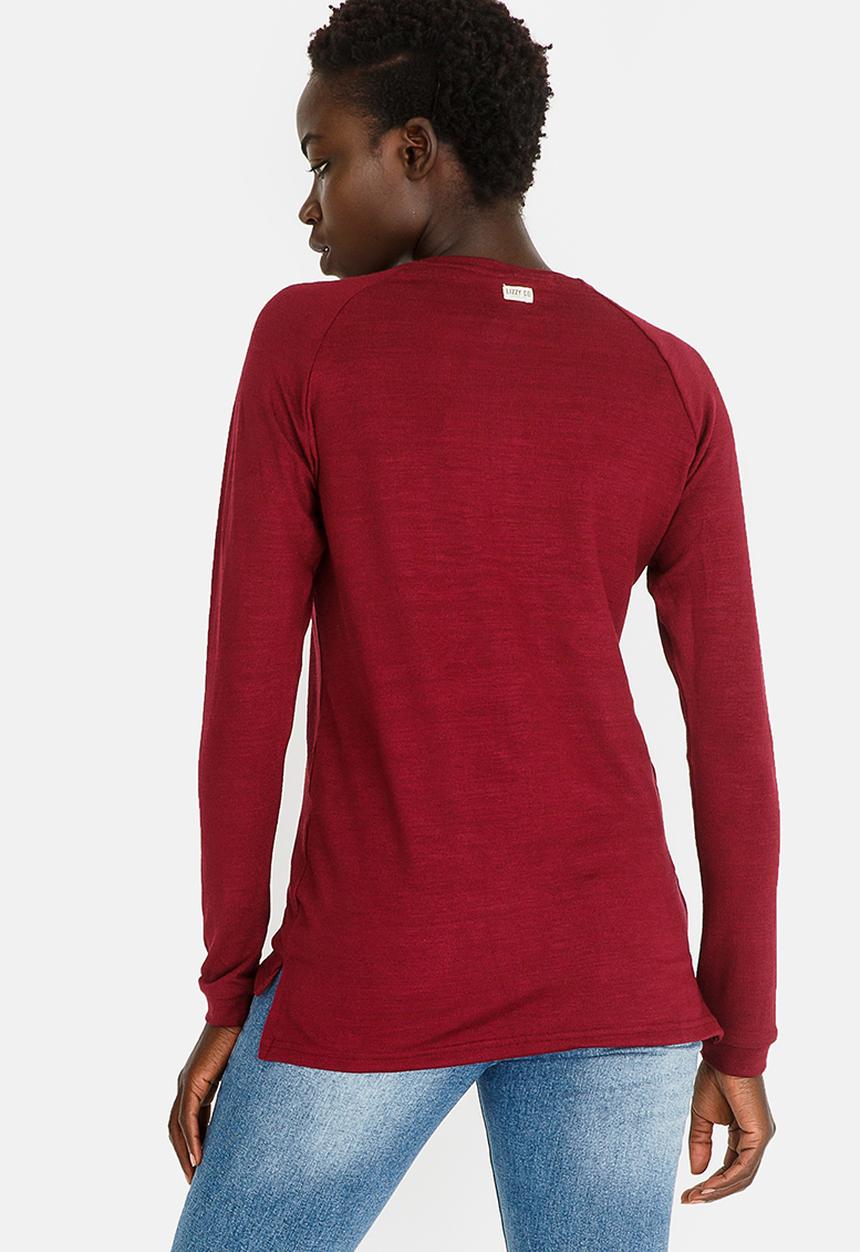 Lizzy - Lisbet Embroidered Top Burgundy