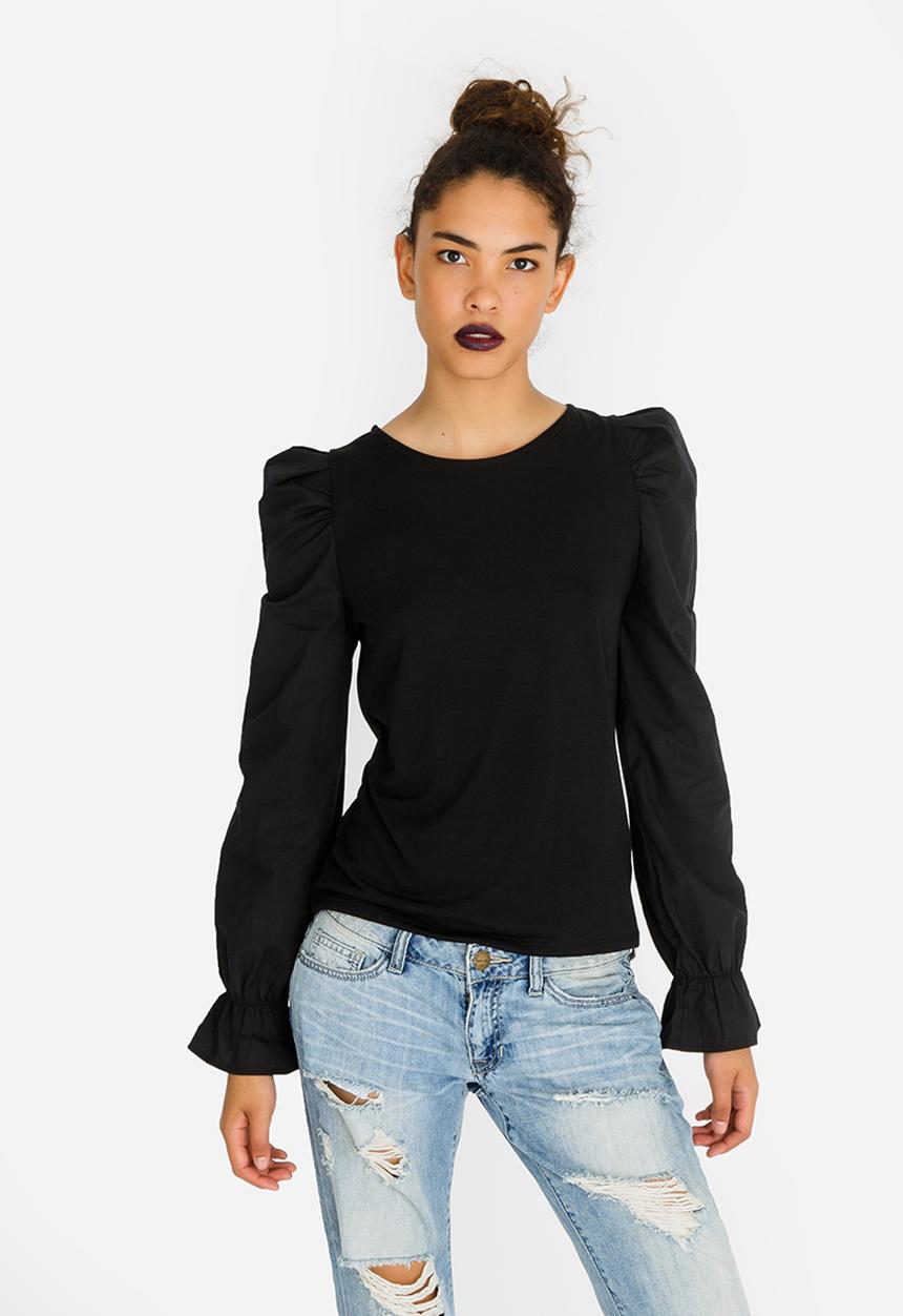 STYLE REPUBLIC - Structured Sleeve T-shirt Black
