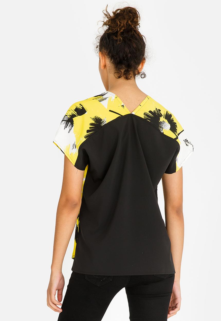 Kate Jordan - V-neck Elasticated Top Yellow